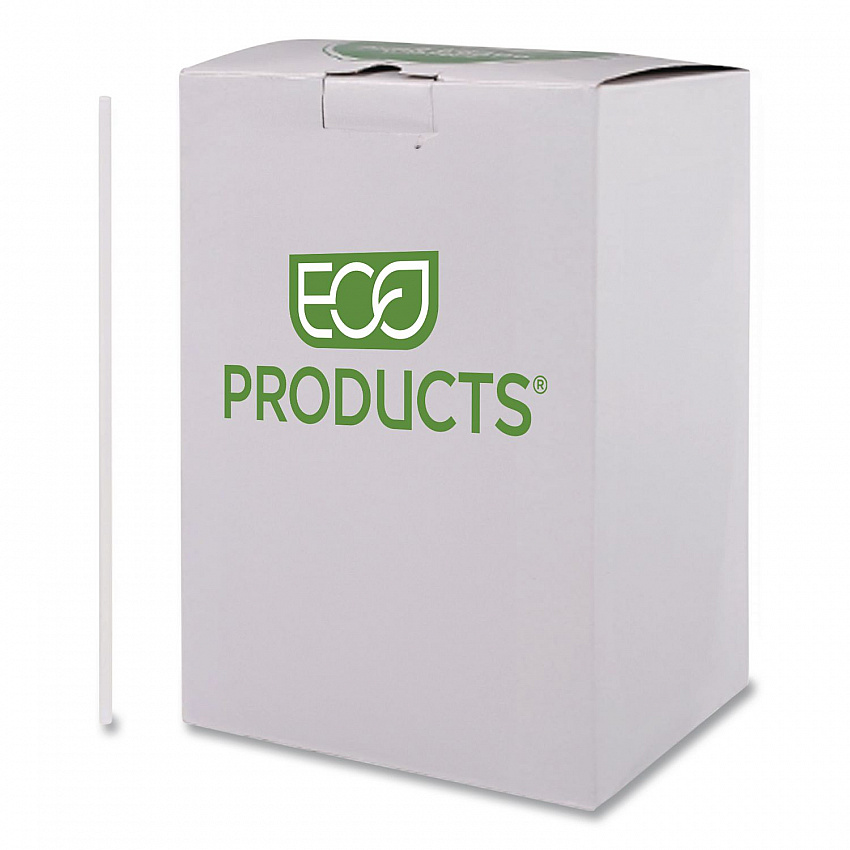 Jumbo Wrapped Paper Straw, 7.75", 6 mm Diameter, White, 3,000/Carton (EPSTP76WHT)