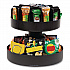 Supreme Lazy Suzan Condiment/Snack Organizer, 2 Compartments, 22.05 x 2.05 x 16.14, Black (SNACKCARBLK)
