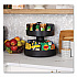 Supreme Lazy Suzan Condiment/Snack Organizer, 2 Compartments, 22.05 x 2.05 x 16.14, Black (SNACKCARBLK)