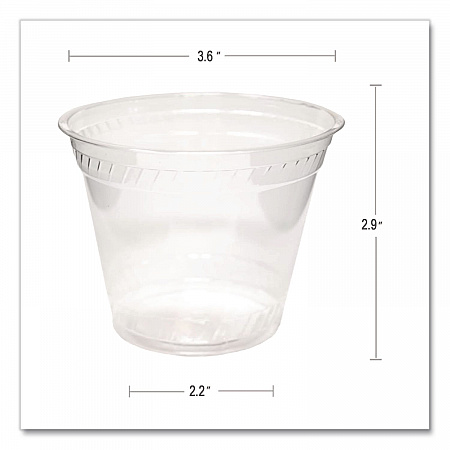 Greenware Cold Drink Cups, Old-Fashioned Cup, 9 oz, Sugarcane, Clear, 50/Sleeve, 20 Sleeves/Carton (GC9OF)