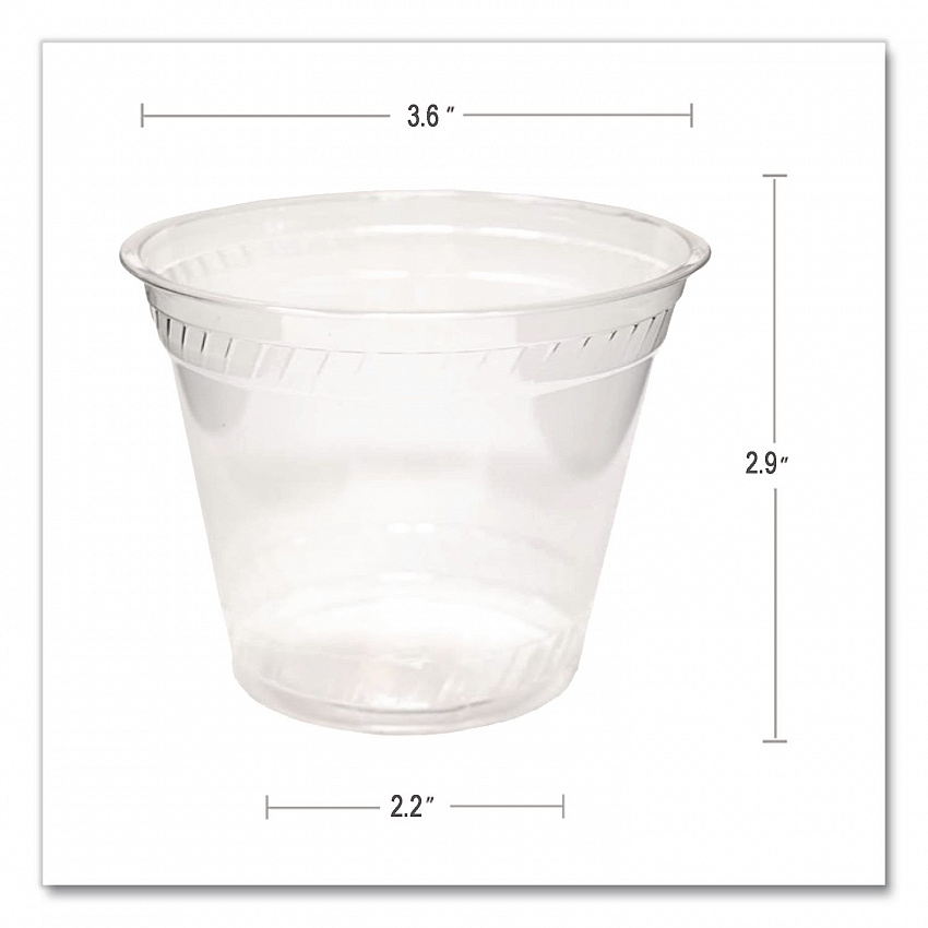 Greenware Cold Drink Cups, Old-Fashioned Cup, 9 oz, Sugarcane, Clear, 50/Sleeve, 20 Sleeves/Carton (GC9OF)