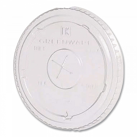 Greenware Cold Drink Lids, X-Slot, Fits 16 oz/18 oz/24 oz Cold Cups, Sugarcane, Clear, 1,000/Carton (LGC1624)