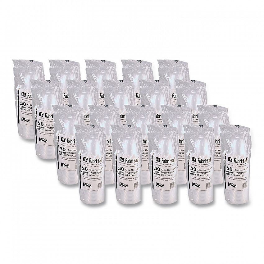 Nexclear Polypropylene Drink Cups, 12 to 14 oz, Plastic, Clear, 50/Bag, 20 Bags/Carton (NC12S)