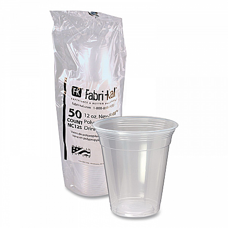 Nexclear Polypropylene Drink Cups, 12 to 14 oz, Plastic, Clear, 50/Bag, 20 Bags/Carton (NC12S)