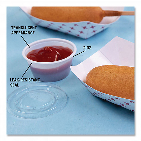Portion Cups, 2 oz, Plastic, Clear, 250/Sleeve, 10 Sleeves/Carton (PC200)
