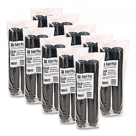 Portion Cups, 2 oz, Plastic, Black, 250/Sleeve, 10 Sleeves/Carton (PC200B)