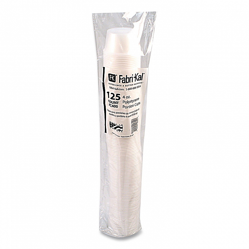 Portion Cups, 4 oz, Plastic, Clear, 125/Sleeve, 20 Sleeves/Carton (PC400)