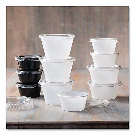 Portion Cups, 4 oz, Plastic, Clear, 125/Sleeve, 20 Sleeves/Carton (PC400)