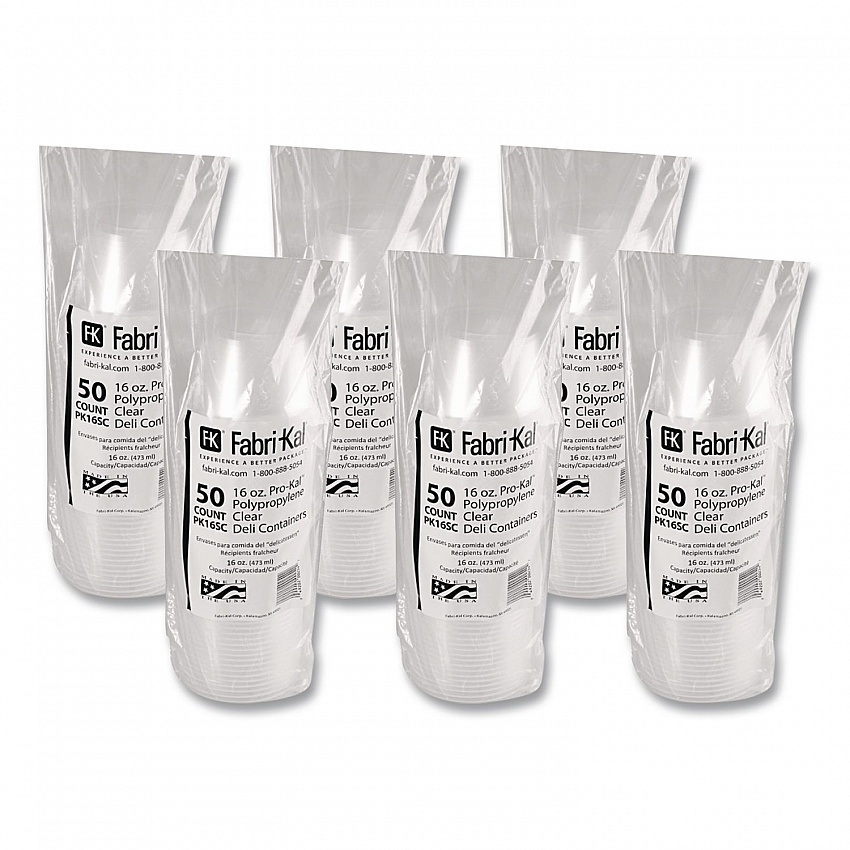 Microwavable Deli Containers, 16 oz, 4.6" Diameter x 3" h, Clear, Plastic, 500/Carton (PK16SC)