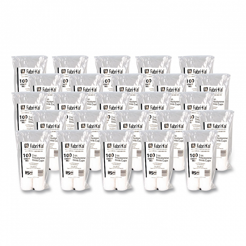 RK Crisscross Cold Drink Cups, 3 oz, Plastic, Clear, 100/Bag, 25 Bags/Carton (RK3)