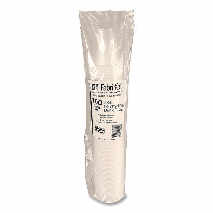 RK Ribbed Cold Drink Cups, 7 oz, Plastic, Clear, 100/Bag, 25 Bags/Carton (RK7)