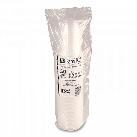 RK Ribbed Cold Drink Cups, 16 oz, Plastic, Translucent, 50/Sleeve, 20 Sleeves/Carton (RK16)