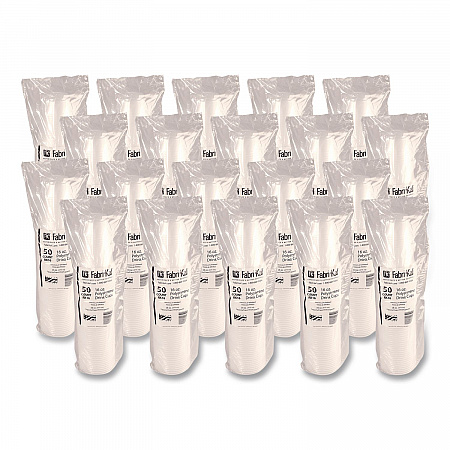 RK Ribbed Cold Drink Cups, 16 oz, Plastic, Translucent, 50/Sleeve, 20 Sleeves/Carton (RK16)