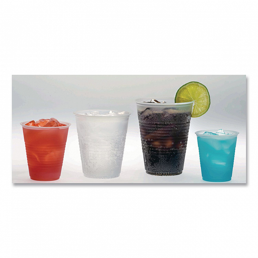 RK Ribbed Cold Drink Cups, 16 oz, Plastic, Translucent, 50/Sleeve, 20 Sleeves/Carton (RK16)
