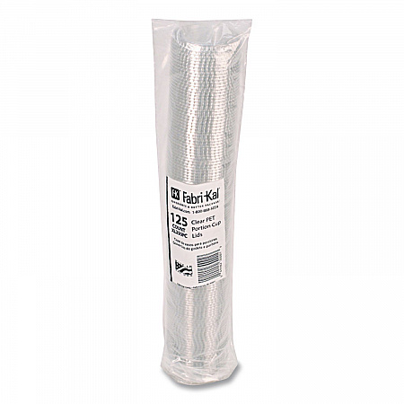 Portion Cup Lids, Fits 1.5 oz to 2.5 oz Portion Cups, Plastic, Clear, 125/Sleeve, 20 Sleeves/Carton (XL250PC)
