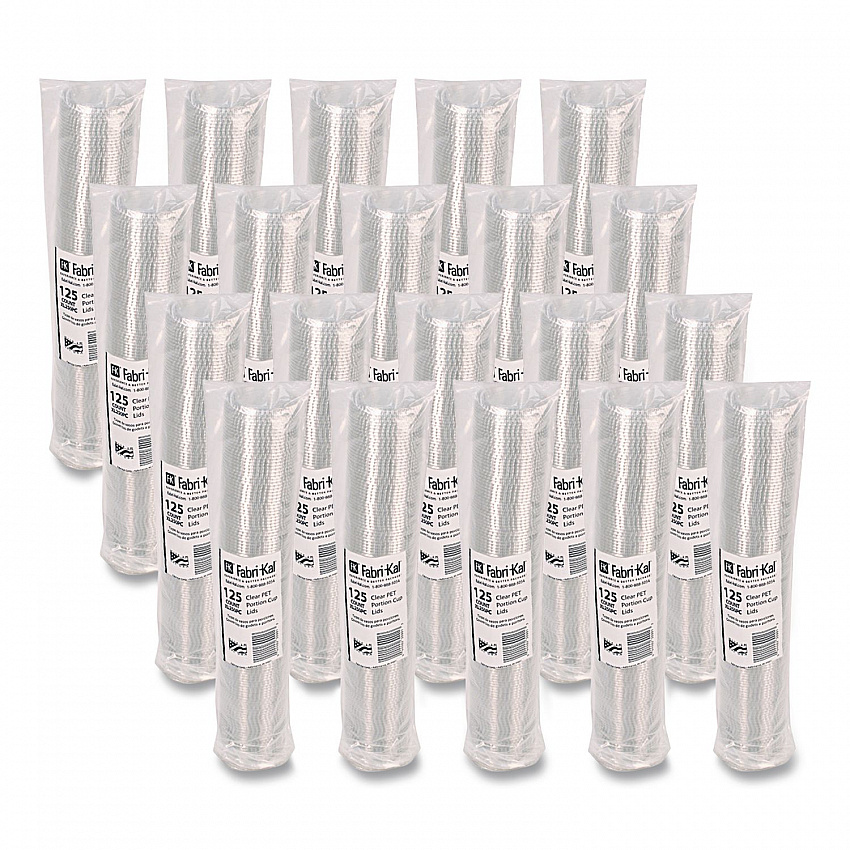 Portion Cup Lids, Fits 1.5 oz to 2.5 oz Portion Cups, Plastic, Clear, 125/Sleeve, 20 Sleeves/Carton (XL250PC)