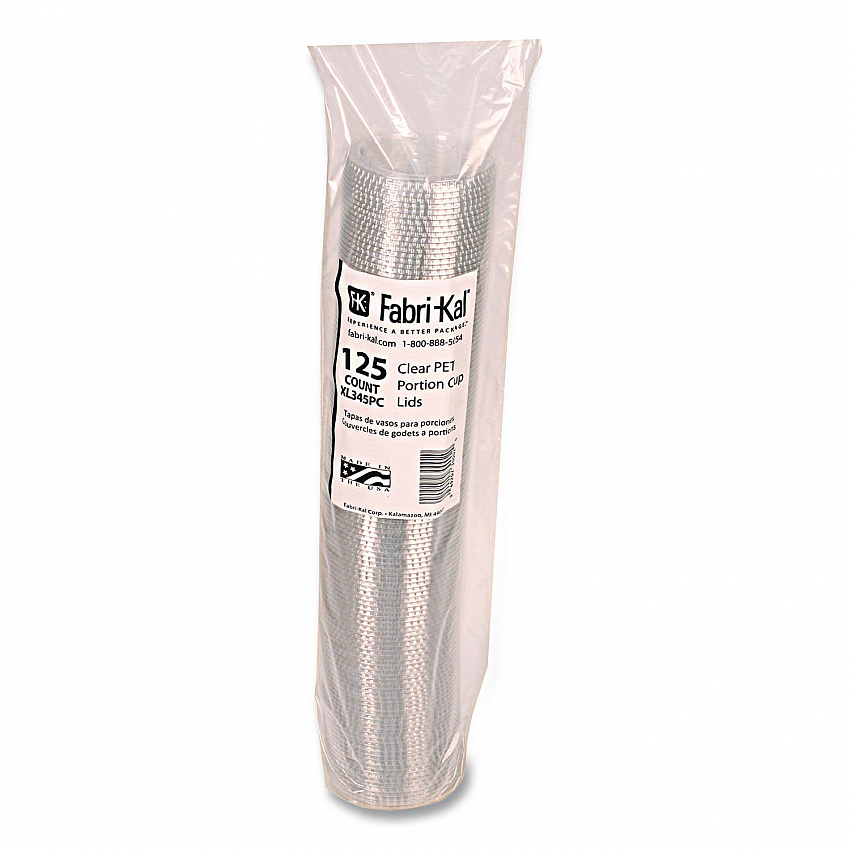 Portion Cup Lids, Fits 3.25 oz to 5.5 oz Portion Cups, Plastic, Clear, 2,500/Carton (XL345PC)