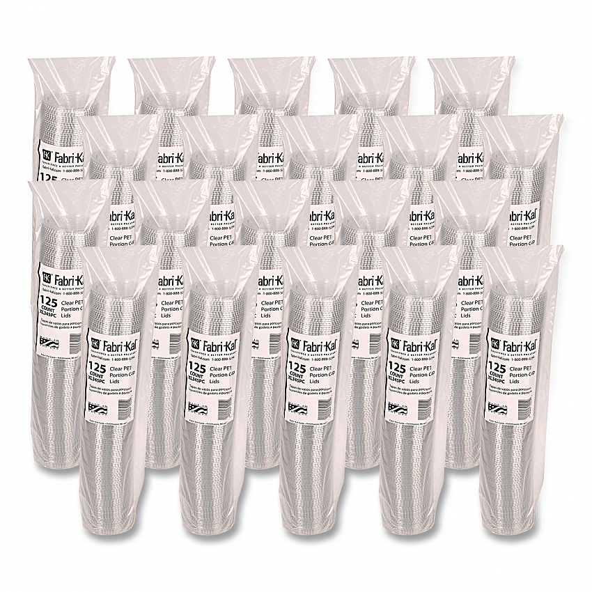 Portion Cup Lids, Fits 3.25 oz to 5.5 oz Portion Cups, Plastic, Clear, 2,500/Carton (XL345PC)