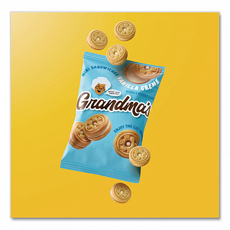 Mini Vanilla Creme Sandwich Cookies, 3.71 oz, 24/Carton (45095)