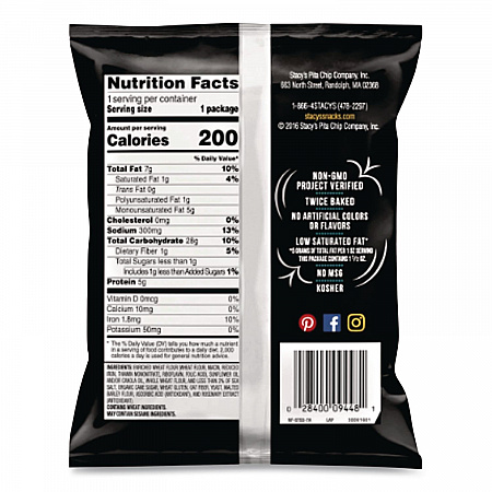 Pita Chips, Original, 1.5 oz Bag, 24/Carton (52546)