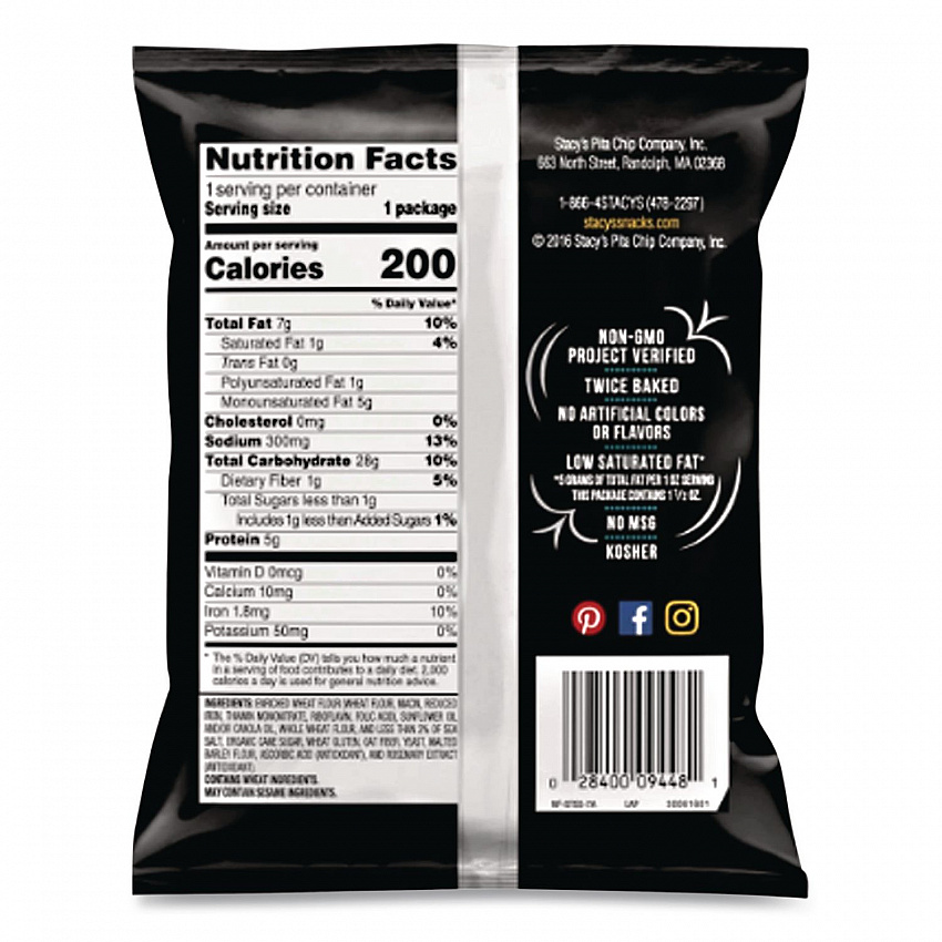 Pita Chips, Original, 1.5 oz Bag, 24/Carton (52546)