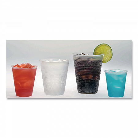 RK Ribbed Cold Drink Cups, 12 oz, Plastic, Translucent, 50/Sleeve, 20 Sleeves/Carton (RK12)