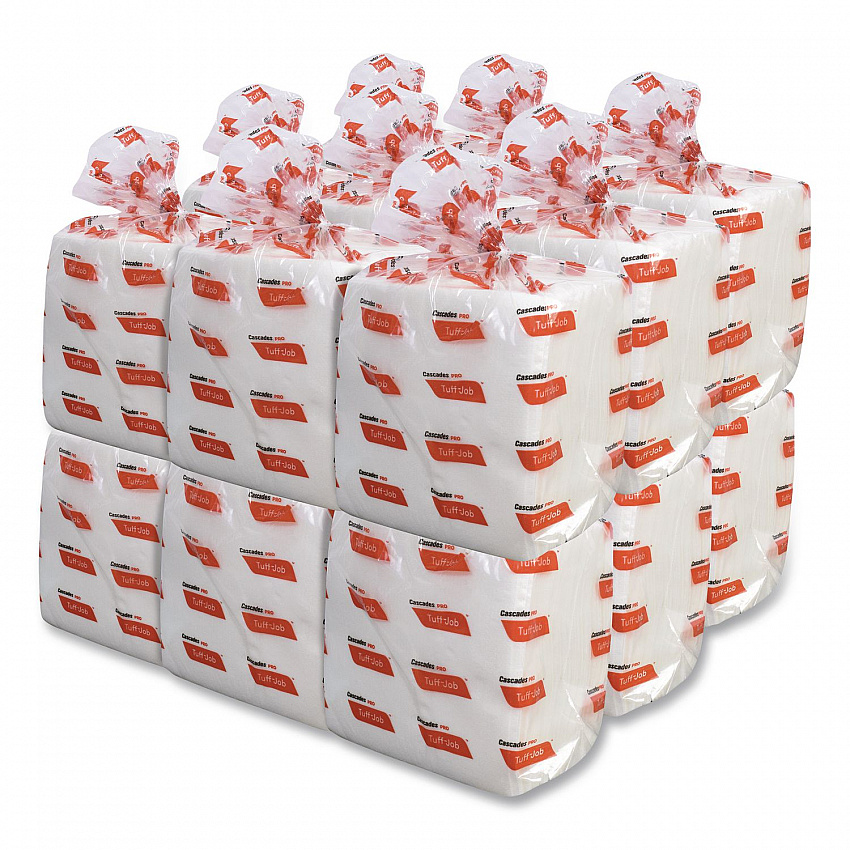 Tuff-Job S400 DRC Wipers, Medium, 12 x 13, White, 60/Pack, 18 Pack/Carton (W420)
