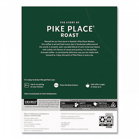 Pike Place Coffee K-Cups Pack, 24/Box (011111156)