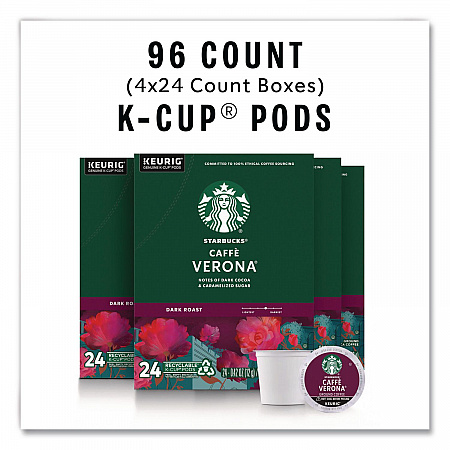 Caffe Verona Coffee K-Cups Pack, 24/Box, 4 Boxes/Carton (011111160CT)