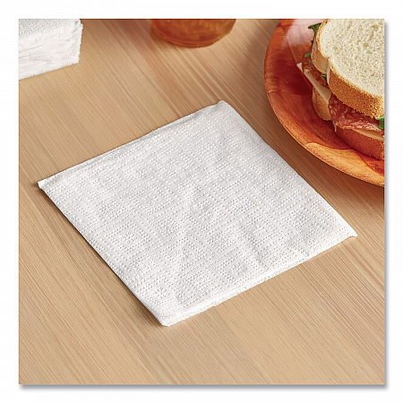 100% Recycled Napkins, 1-Ply, 11.5 x 12.5, White, 250/Pack, 12 Packs/Carton (13713CT)