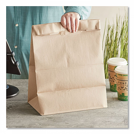 Grocery Paper Bags, 1/6 BBL Size, Extra Heavy-Duty, 75# Basis Weight, 12