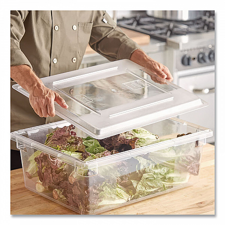 Food/Tote Box Lids, 26 x 18, Clear, Plastic (3302CLE)