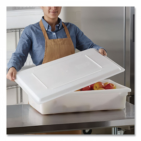 Food/Tote Box Lids, 26 x 18, White, Plastic (3502WHI)