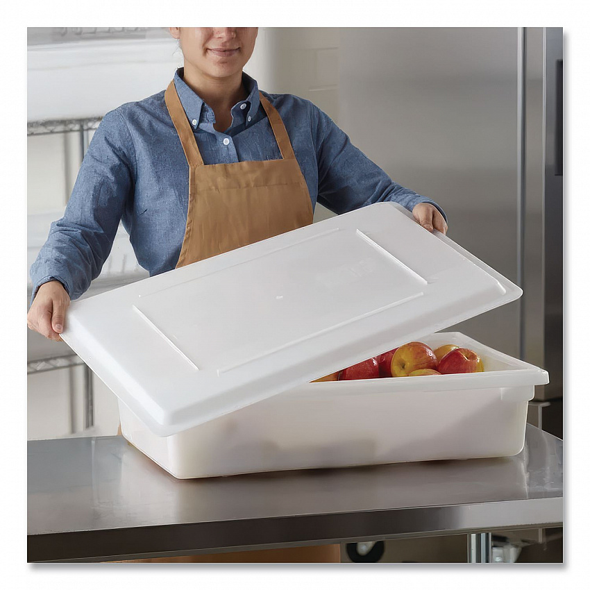 Food/Tote Box Lids, 26 x 18, White, Plastic (3502WHI)