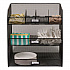 Onyx Breakroom Organizers, 3 Compartments,14.63 x 11.75 x 15, Steel Mesh, Black (3293BL)