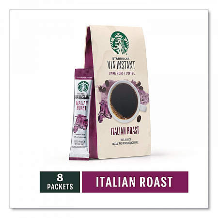 VIA Ready Brew Coffee, 0.11 oz, Italian Roast, 8/Pack, 12 Packs/Carton (12407838)