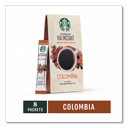 VIA Ready Brew Coffee, Colombia, 1.4 oz Packet, 8/Pack (12407839)