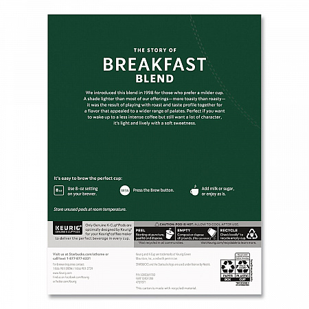 Breakfast Blend K-Cups, 24/Box (011111157)