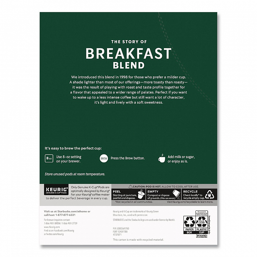 Breakfast Blend K-Cups, 24/Box (011111157)