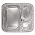 Aluminum Oblong Container with Lid, 3 Compartments, 24 oz, 8.5 x 6.38 x 1.47, Silver, 250/Carton (204535250W)