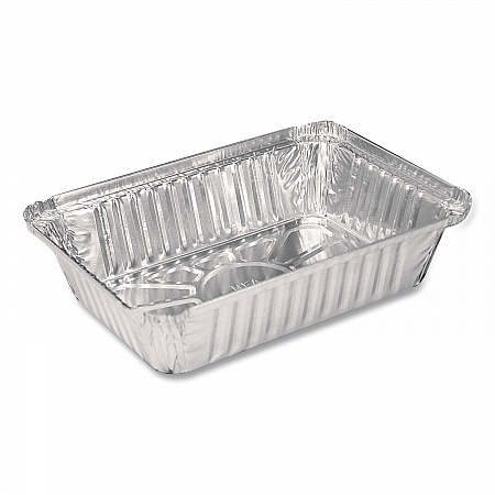 Aluminum Oblong Pan, Shallow, 1.5 lb, 6 x 8.59 x 1.25, Silver, 500/Carton (206130)