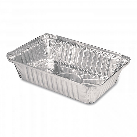 Aluminum Oblong Pan, 1.5 lb, 5.13 x 7.06 x 1.69, Silver, 500/Carton (206030)