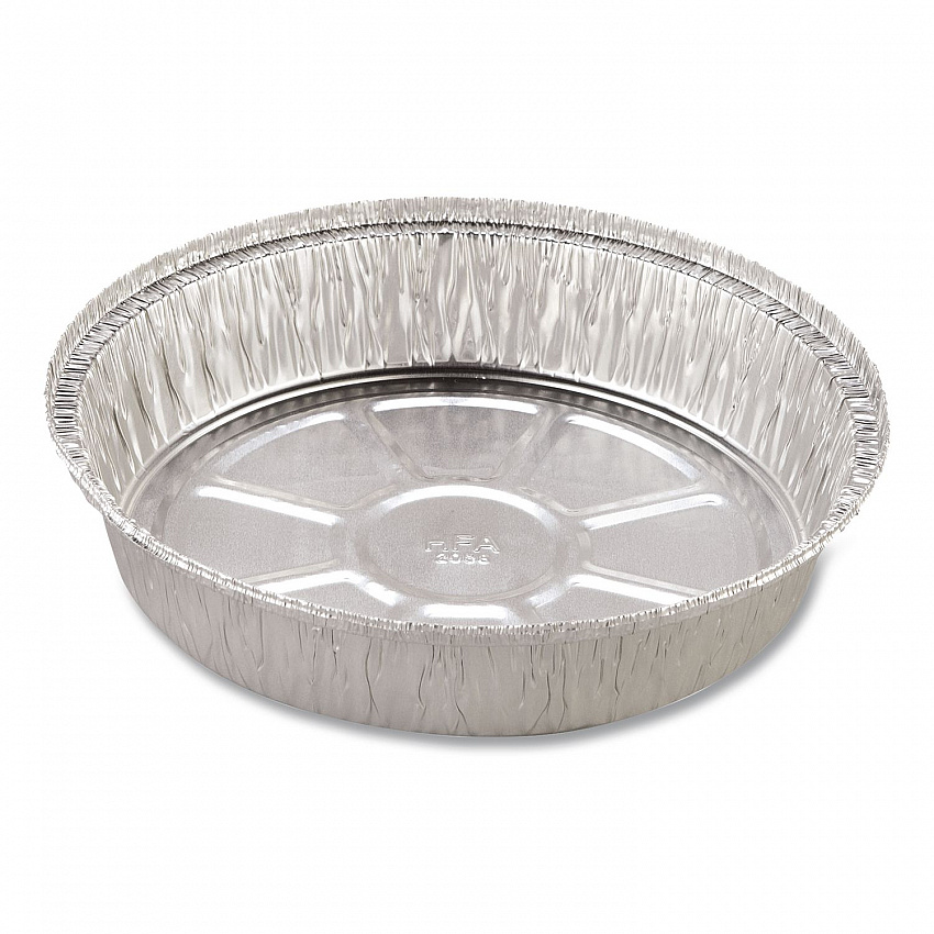 Round Aluminum Container, 24 oz, 7" Diameter, Silver, 500/Carton (204725)