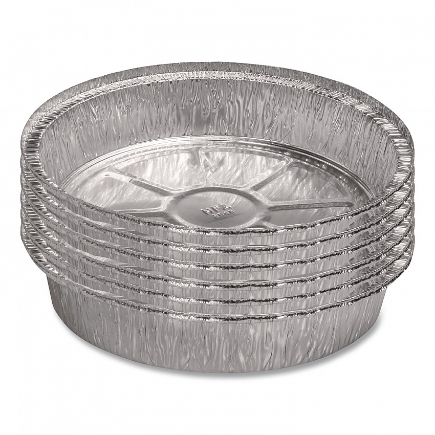 Round Aluminum Container, 48 oz, 9" Diameter x 1.66" h, Silver, 500/Carton (204600)