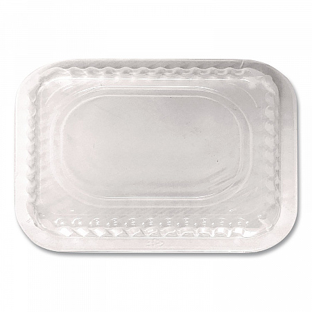 Plastic Dome Lid, Rectangle, Fits 1 lb Oblong Pan 2060, Clear, 500/Carton (2060DL)