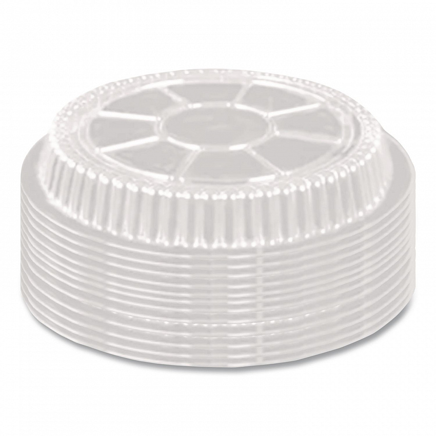 Plastic Dome Lids, Fits Round Pan 2047, 7" Diameter x 0.88" h, Clear, 500/Carton (2047DL)