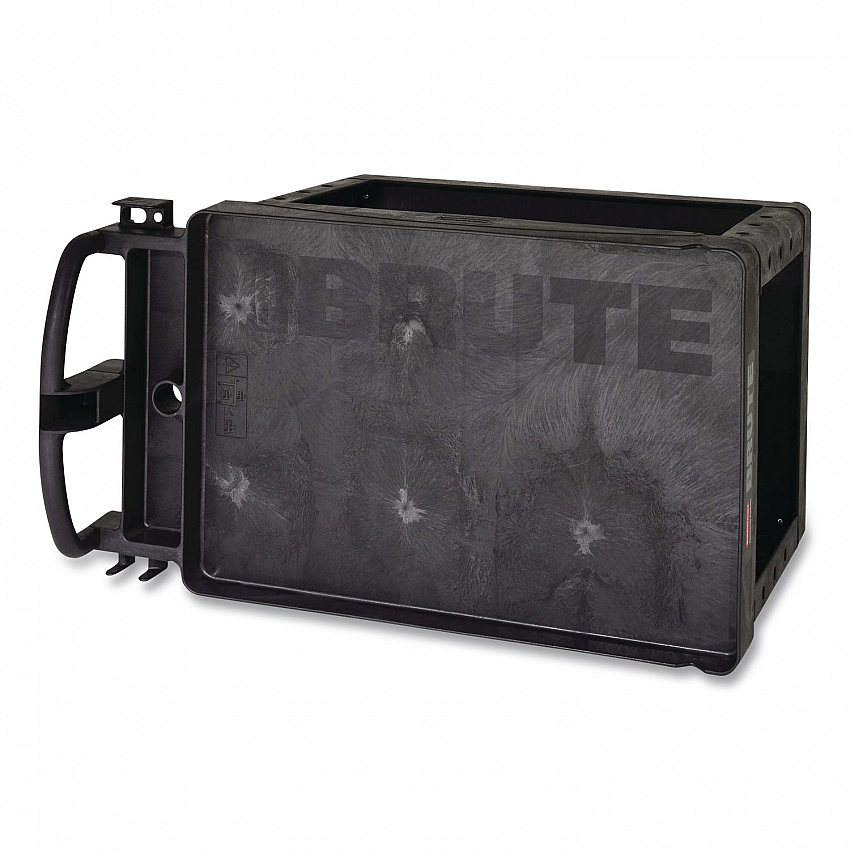 BRUTE Heavy-Duty Utility Cart with Lipped Shelves, Plastic, 2 Shelves, 750 lb Capacity, 26" x 55" x 33.25", Black (4546BLA)