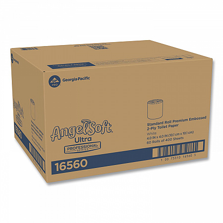 Angel Soft ps Ultra Two-Ply Premium Bathroom Tissue, Septic-Safe, White, 400 Sheets/Roll, 60 Rolls/Carton (16560)