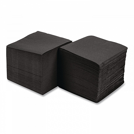 Embossed Beverage Napkins, 1-Ply, 10 x 10, Black, 1,000/Carton (020212)