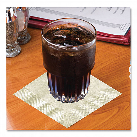 Embossed Beverage Napkins, 2-Ply, 9.5 x 9.5, Ecru, 1,000/Carton (180317)